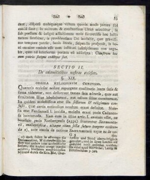 Sectio II. De calamitatibus nostrae ecclesiae