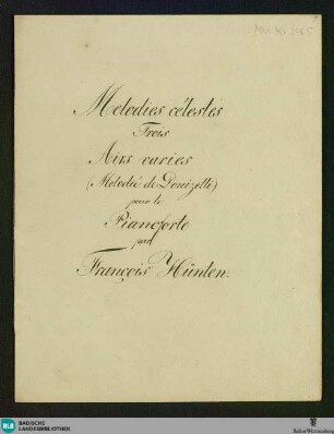 3 Arias. Arr - Don Mus.Ms. 2465 : pf