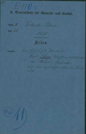 Patent des Karl Schau, Maschinenfabrikdirektor in Wiener-Neustadt auf einen zylindrischen rotierenden Feuerrost