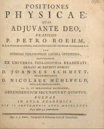Positiones physicae