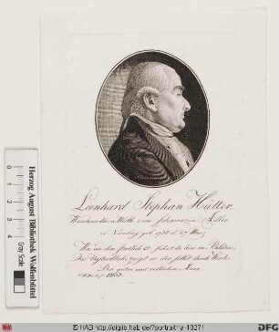 Bildnis Leonhard Stephan Hütter