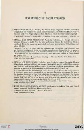 II. Italienische Skulpturen (Nr. 8-11)
