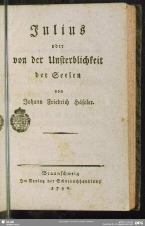 Julius oder von der Unsterblichkeit der Seelen