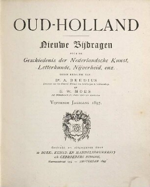 Oud-Holland : tijdschrift voor Nederlandse kunstgeschiedenis. 15. 1897