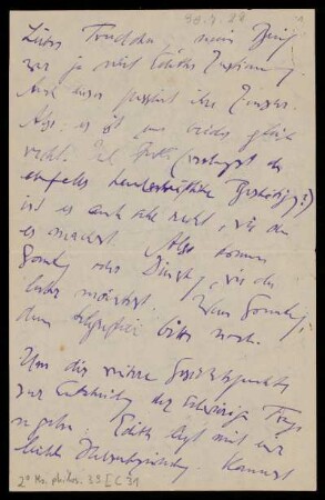 Brief von Franz Rosenzweig und Edith Rosenzweig an Gertrud Oppenheim