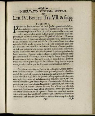 Dissertatio Vigesima Septima.