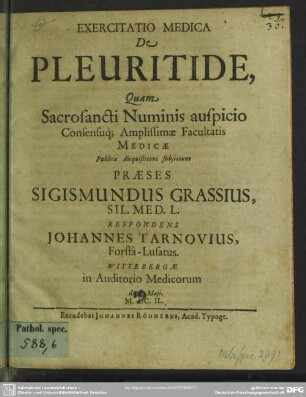 Exercitatio medica de pleuritide