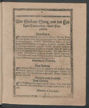 Der Siebende Gang von den Heiligen Patriarchen/ unnd Propheten.
