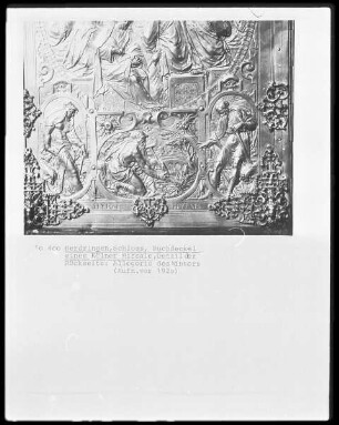Detail eines Buchdeckels eines Kölner Missale, Rückseite: Allegorie des Winters