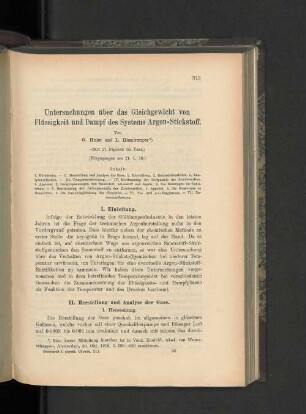 Untersuchungen über das Gleichgewicht von Flüssigkeit und Dampf des Systems Argon-Stickstoff.