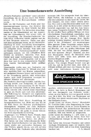 Eine bemerkenswerte Ausstellung