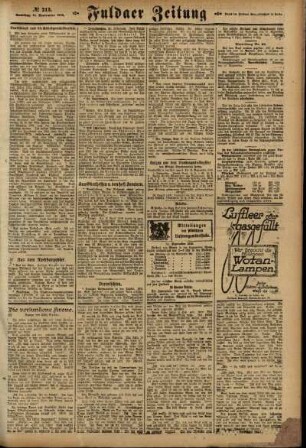 Zweite Ausgabe vom Samstag, den 14. September 1918.