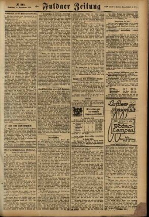 Zweite Ausgabe vom Samstag, den 14. September 1918.