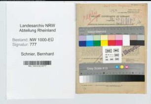 Entnazifizierung Bernhard Schnier, geb. 26.07.1901 (Apotheker)