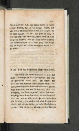 XVII. Von der christlichen Vollkommenheit.