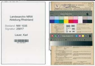 Entnazifizierung Karl Lauer , geb. 07.08.1913 (Schlosser)