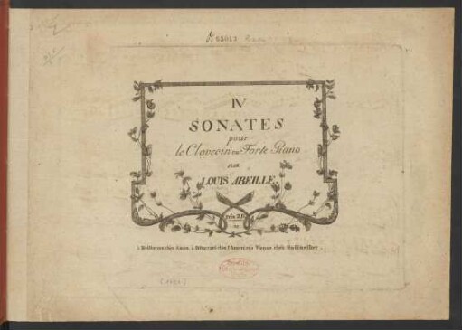 IV Sonates pour le Clavecin ou Forte Piano