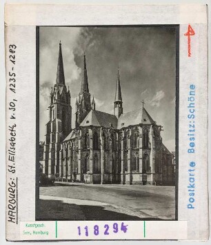 Marburg: St. Elisabeth, Aussenansicht von Südosten