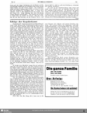 Erfolge der Regulierkunst