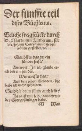 Der fünffte teil dises Büchleins.