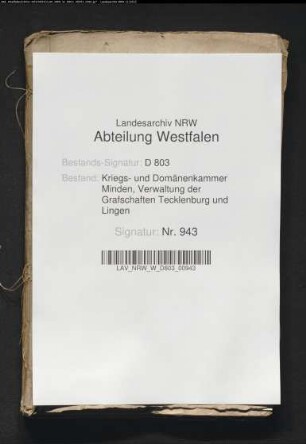 Ansatz der ungewissen Gefälle in der Grafschaft Tecklenburg und Lingen