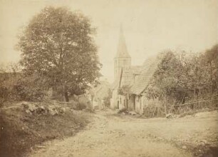 Dorfstraße mit Kirche, Spessart