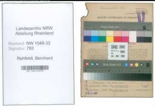 Entnazifizierung Bernhard Rehfeldt , geb. 29.09.1902 (Dozent)