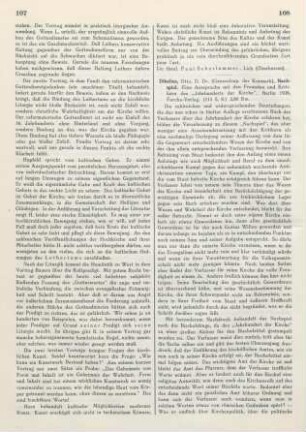 108-109 [Rezension] Dibelius, Otto, Nachspiel