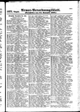 1277. Ausgabe. Freitag, 24. November 1916