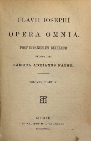 Flavii Iosephi Opera omnia, 4