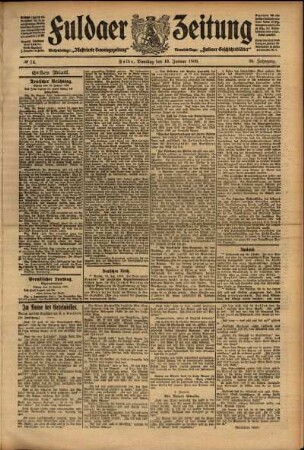 Erste Ausgabe vom Dienstag, den 19. Januar 1909.