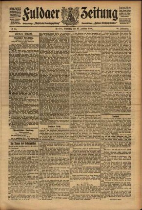 Erste Ausgabe vom Dienstag, den 19. Januar 1909.