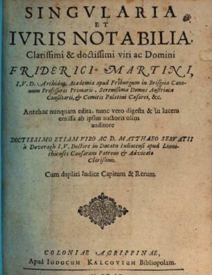 Singularia et iuris notabilia