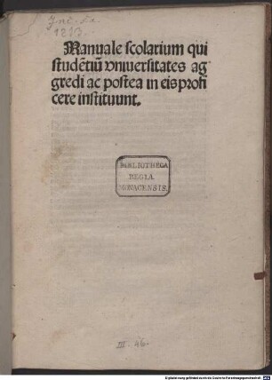Manuale scholarium