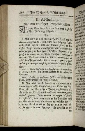 II. Abtheilung. Von den teutschen Præpositionibus.