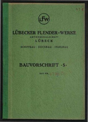 Bauvorschrift Schiffbau für einen Einschrauben-Hecktrawler. Neubau Nr. 539 für Hochseefischerei Kiel G.m.b.H.