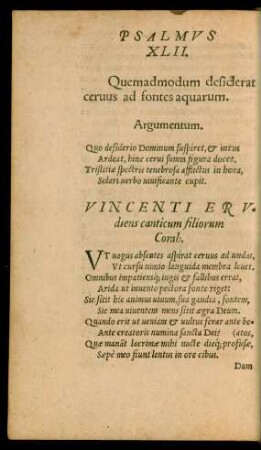 Vincenti Erudiens canticum filiorum Corah.