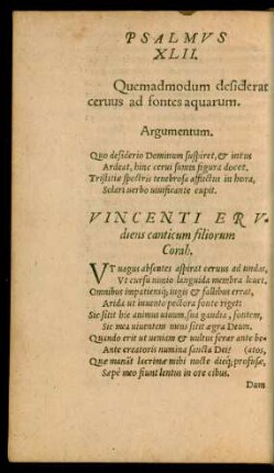 Vincenti Erudiens canticum filiorum Corah.