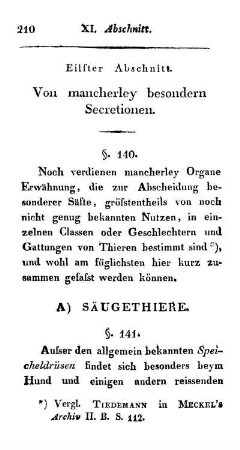 Eilfter Abschnitt. Von mancherley besondern Secretionen.