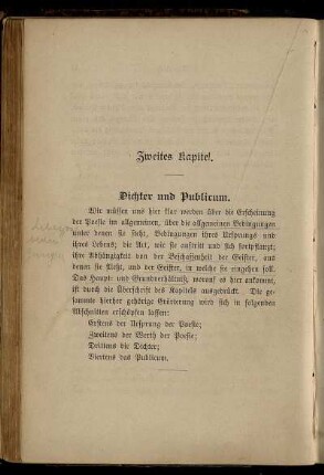 Zweites Kapitel. Dichter und Publicum.