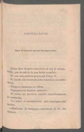 Capítulo XXVIII - Sigue el monarca estando incomprensible.