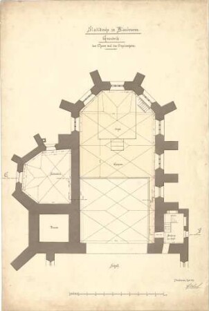 Dolmetsch, Heinrich; Blaubeuren; Ev. Stadtkirche, Restaurierung - Chor (Grundriss EG)