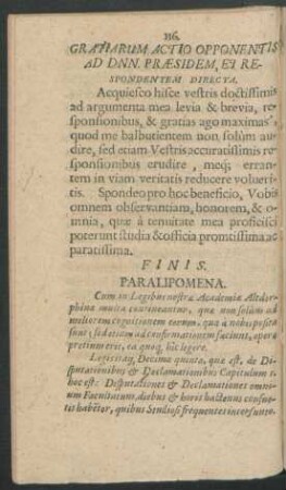 Paralipomena