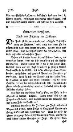 Siebenter Abschnitt - Jagd und Fischerey der Indianer.