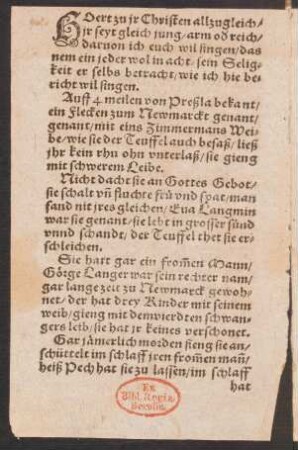 HOert zu jr Christen allzugleich/ || jr seyt gleich jung/ arm od reich/ ||