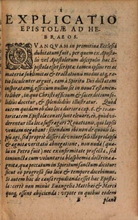 Exegesis Epistolae Ad Hebraeos
