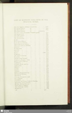 List Of Editions Collated In The Textual Notes