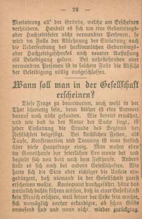 Wann soll man in der Gesellschaft erscheinen?