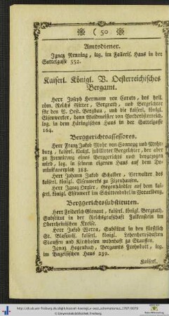 Kaiserl. Königl. V. Oesterreichisches Bergamt.