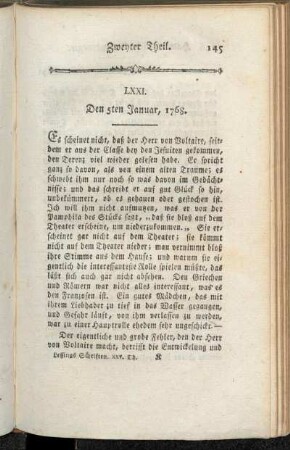 LXXI. Den 5ten Januar, 1768